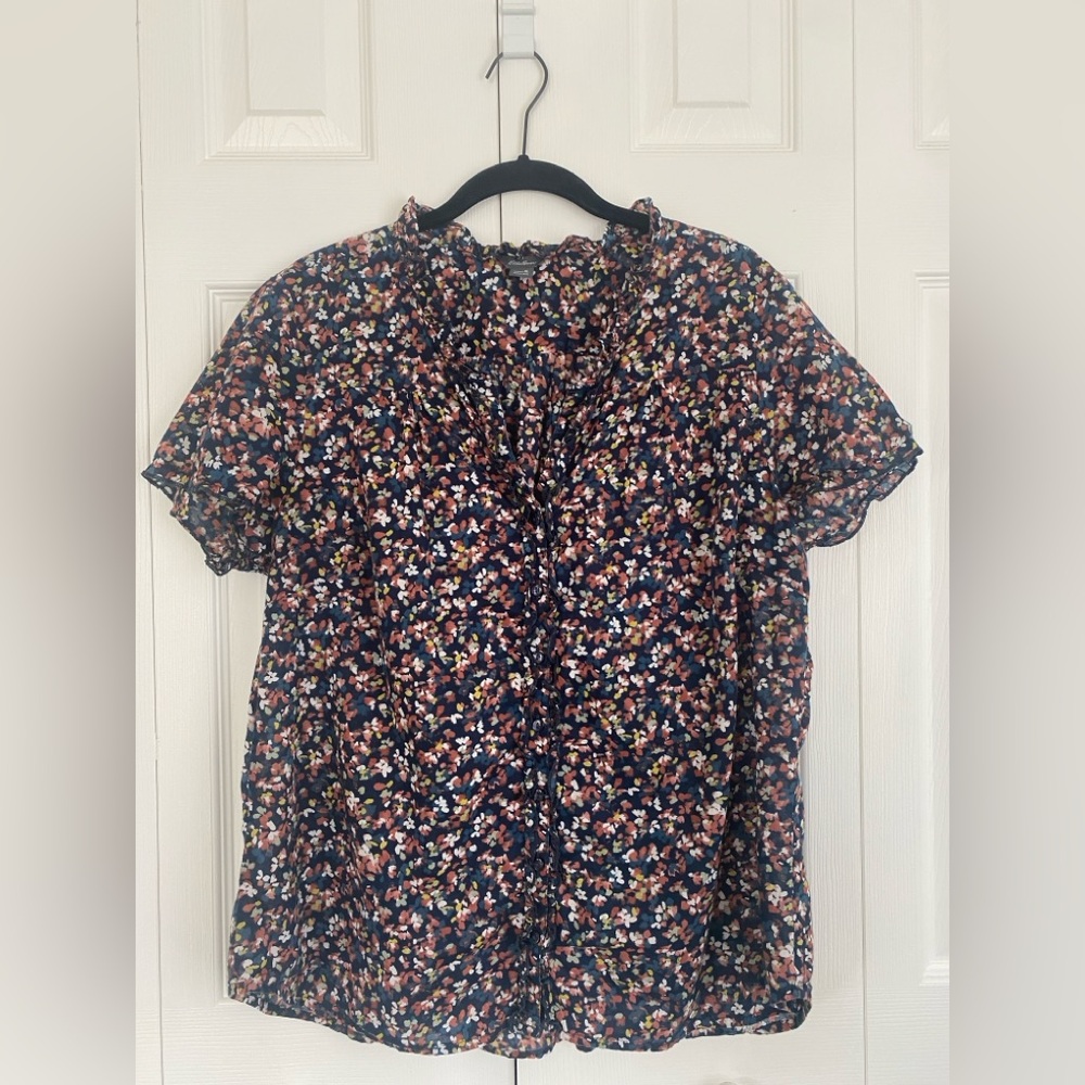Eddie Bauer Ruffle Short-Sleeved Blouse